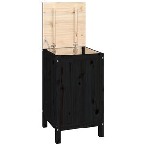 vidaXL Bo&icirc;te &agrave; linge Noir 44x44x76 cm Bois massif de pin