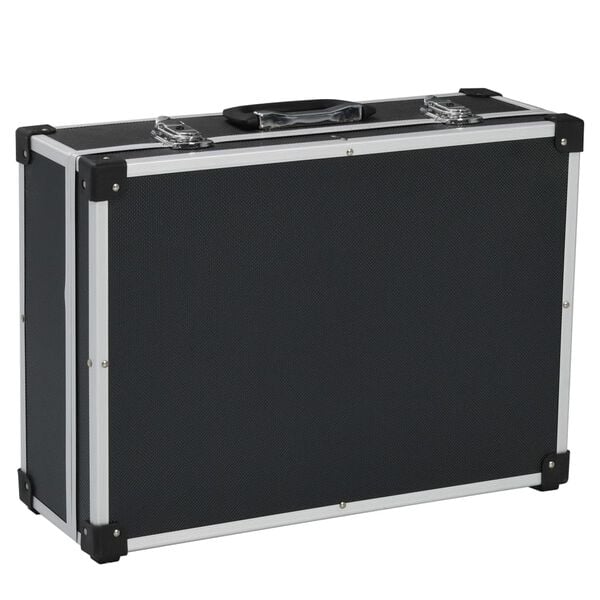 vidaXL Valise &agrave; outils 46 x 33 x 16 cm Noir Aluminium