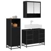 vidaXL Ensemble de mobilier de salle de bain 3 pcs Ch&ecirc;ne noir
