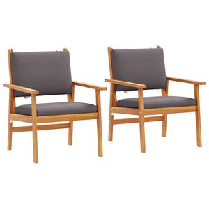 vidaXL Chaise de jardin 2 pc Anthracite Bois d'Acacia Massif