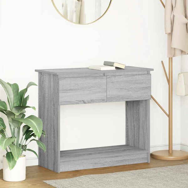 vidaXL Table console avec tiroirs sonoma gris 85,5x38,5x74,5 cm
