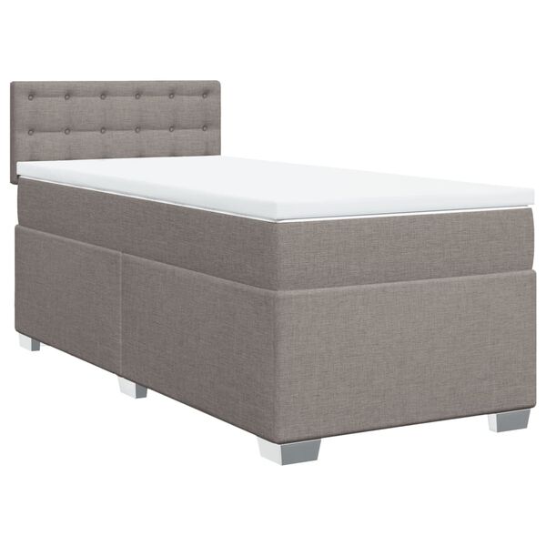 vidaXL Sommier &agrave; lattes de lit avec matelas Taupe 80x200 cm Tissu