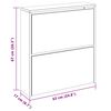 vidaXL Armoire &agrave; chaussures miroir 2 niveaux Blanc brillant 63x17x67cm