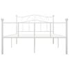 vidaXL Cadre de lit sans matelas et tête de lit blanc métal 160x200 cm