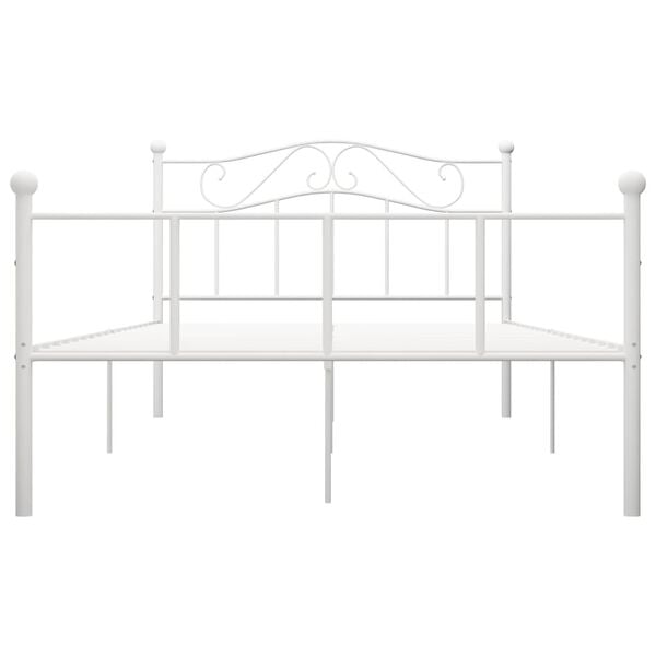 vidaXL Cadre de lit sans matelas et tête de lit blanc métal 160x200 cm