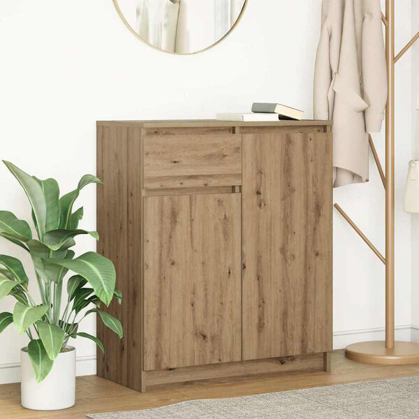 vidaXL Buffet avec tiroir ch&ecirc;ne artisanal 71x35x84 cm bois ing&eacute;nierie
