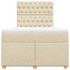 vidaXL Sommier à lattes de lit avec matelas crème 120x190 cm tissu