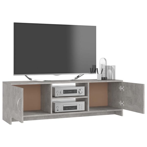 vidaXL Meuble TV Gris béton 120x30x37,5 cm Bois d'ingénierie