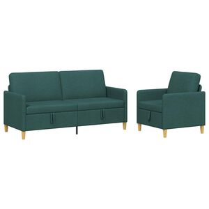 vidaXL Canap&eacute; avec rangement 2 pc Vert fonc&eacute; Polyester