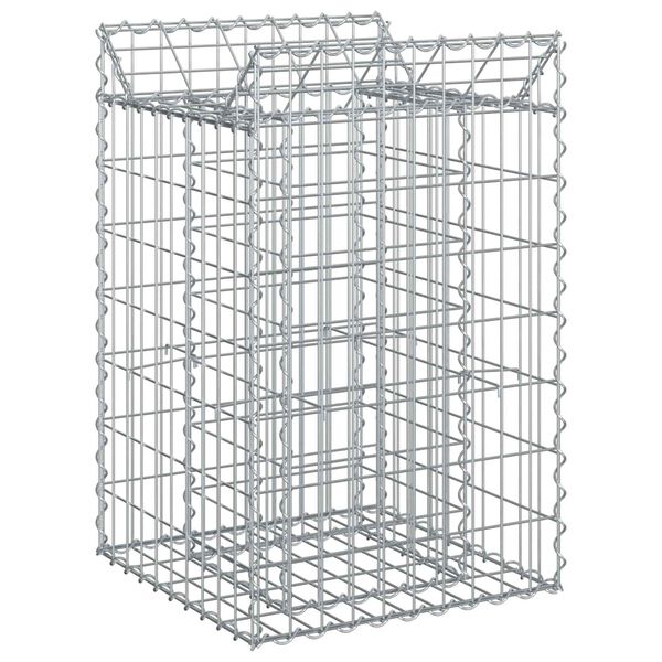 vidaXL Lit sur&eacute;lev&eacute; gabion Argent&eacute; 50 x 50 x 80 cm Acier galvanis&eacute;