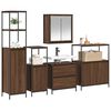 vidaXL Ensemble de mobilier de salle de bain avec &eacute;tag&egrave;re 5 pcs Marron