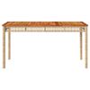 vidaXL Table de jardin beige 140x80x75 cm r&eacute;sine tress&eacute;e et acacia