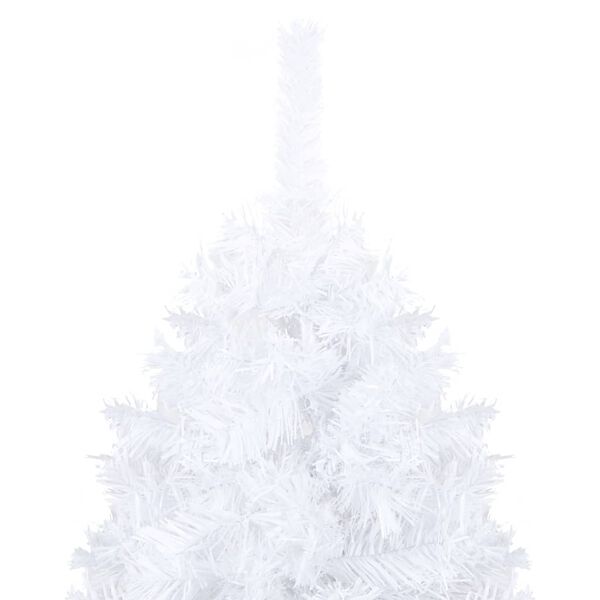 vidaXL Arbre de No&euml;l artificiel pr&eacute;-&eacute;clair&eacute; et boules blanc 210 cm PVC