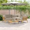vidaXL Ensemble de Canap&eacute;s Uni 4 pcs Taupe Bois d'Acacia Massif