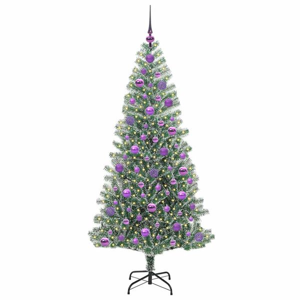 vidaXL Arbre de No&euml;l artificiel floconn&eacute; de neige avec lumi&egrave;re LED