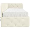 vidaXL Cadre de lit d'angle avec matelas Crème 80 x 200 cm Velours