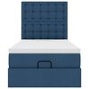 vidaXL Lit ottoman avec matelas bleu 90x200 cm tissu