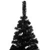 vidaXL Arbre de No&euml;l artificiel pr&eacute;-&eacute;clair&eacute; et boules noir 120 cm PVC