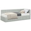 vidaXL Cadre de lit d'angle avec matelas 2 pcs Gris clair Velours