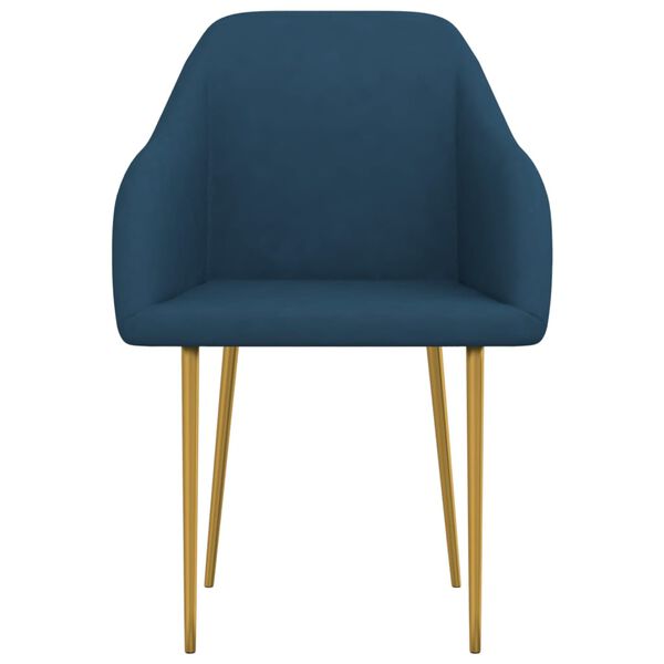 vidaXL Chaises &agrave; manger lot de 4 Bleu Velours