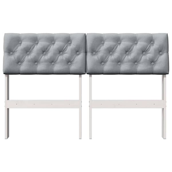vidaXL T&ecirc;te de lit capitonn&eacute;e Gris clair 120 cm Pin massif