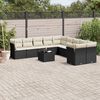 vidaXL Salon de jardin 11 pcs avec coussins noir r&eacute;sine tress&eacute;e