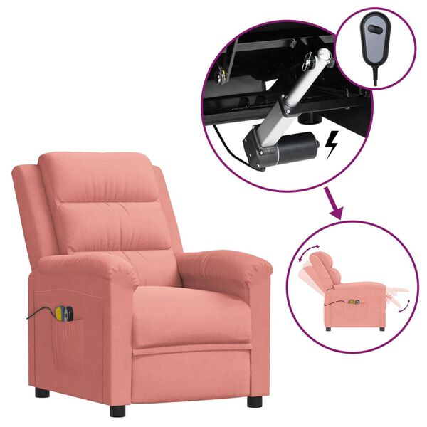 vidaXL Fauteuil électrique de massage Rose Velours