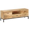 vidaXL Meuble TV 130x30x45 cm Bois massif de manguier