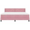 vidaXL Lit &agrave; ressorts avec matelas Rose 200 x 180 cm Polyester