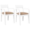 vidaXL Chaises &agrave; manger coussins 2 pcs blanc bois massif caoutchouc