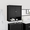 vidaXL Armoire murale de salle de bain BERG noir bois massif