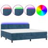 vidaXL Sommier &agrave; lattes de lit avec matelas LED Bleu fonc&eacute; 200x200 cm