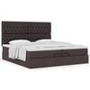 VidaXL Cadre de lit ottoman avec matelas marron fonc&eacute; 200x200 cm tissu