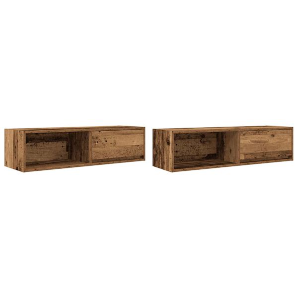 vidaXL Meubles TV 2 pcs vieux bois 100x31x25,5 cm bois d'ingénierie