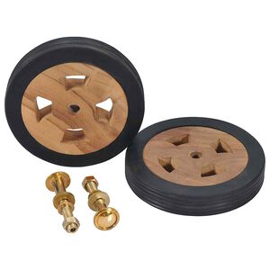 vidaXL Roues de rechange pour transat 2 pcs Bois de teck solide