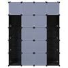 vidaXL Armoire modulaire 14 compartiments Noir et blanc 37x146x180,5cm
