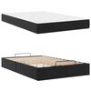 vidaXL Cadre de lit avec matelas avec matelas 2 pcs Noir PVC