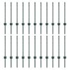 vidaXL Poteaux de clôture 22 pcs Vert 100 cm Acier