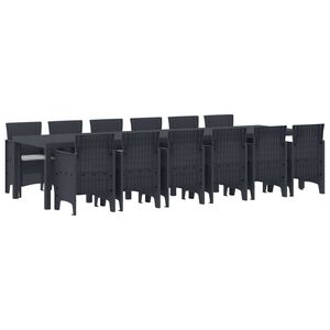 vidaXL Ensemble de salle à manger pour jardin 13 pcs Anthracite