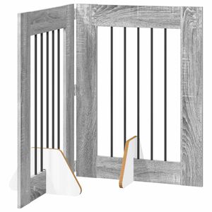 vidaXL Porte de chien pliable avec supports 2 pc Sonoma gris 120,5 cm