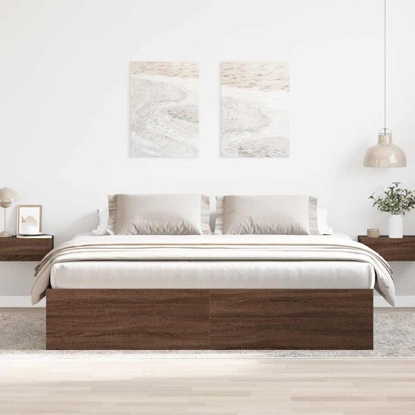 vidaXL Cadre de lit sans matelas ch&ecirc;ne marron 180x200 cm