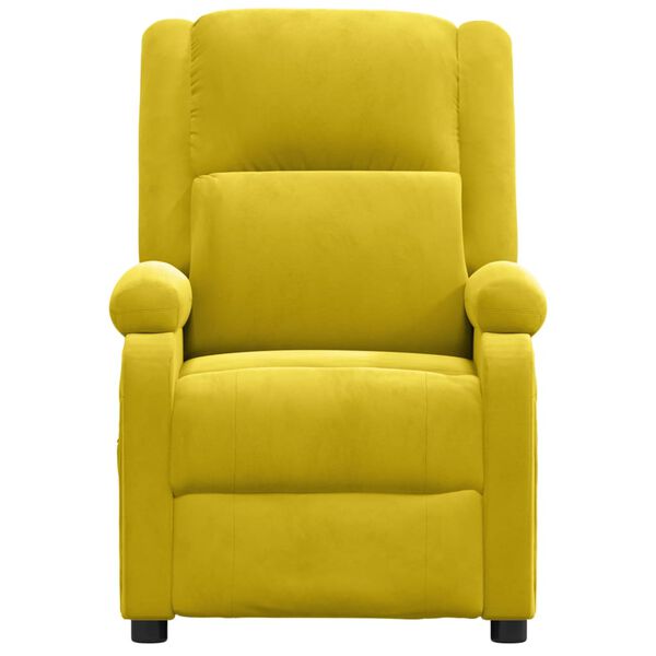 vidaXL Fauteuil inclinable &eacute;lectrique jaune velours