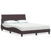 vidaXL Lit avec matelas Hanko marron fonc&eacute; 140x200 cm tissu
