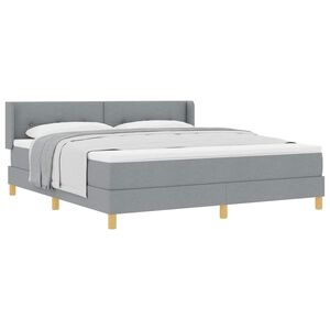 vidaXL Lit &agrave; Ressorts avec matelas Gris clair 180 x 200 cm tissu