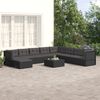 vidaXL Salon de jardin 9 pcs avec coussins Noir R&eacute;sine tress&eacute;e