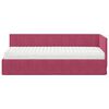 vidaXL Cadre de lit d'angle avec matelas 2 pcs Vert Velours