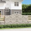 vidaXL Paniers à gabions arqués 7 pcs 300x50x140/160 cm fer galvanisé