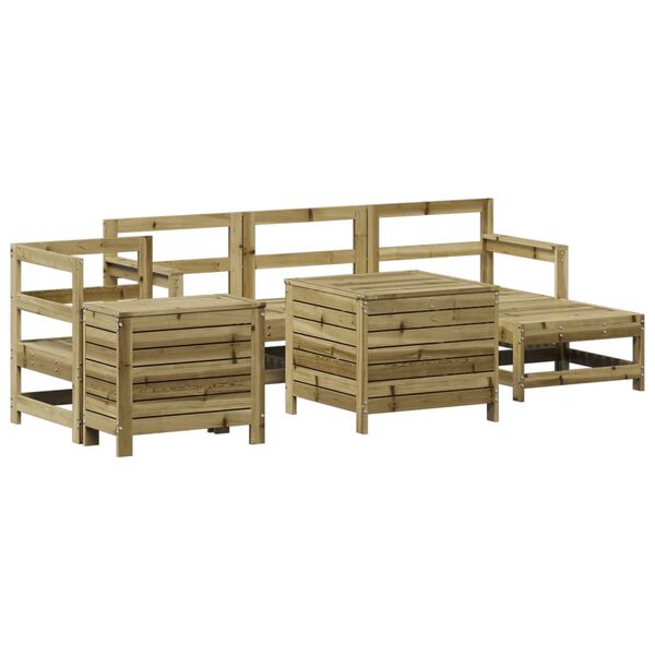 vidaXL Salon de jardin 7 pcs bois de pin impr&eacute;gn&eacute;