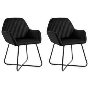 vidaXL Chaises &agrave; manger lot de 2 Noir Velours