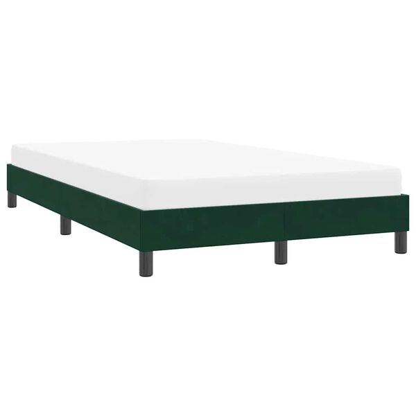 vidaXL Cadre de lit sans matelas vert fonc&eacute; 120x210 cm velours